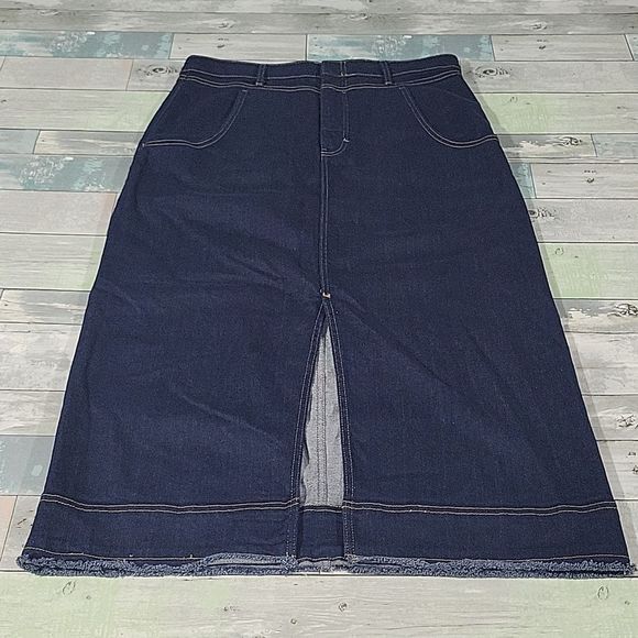 Pilcro Dresses & Skirts - PILCRO from Anthropologie Wide Hemn Jean Long Jean Skirt sz 16